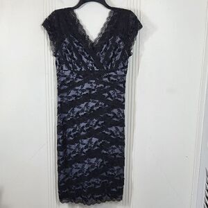 Helene Blake Black Lace Dress With Beaded Embellishments